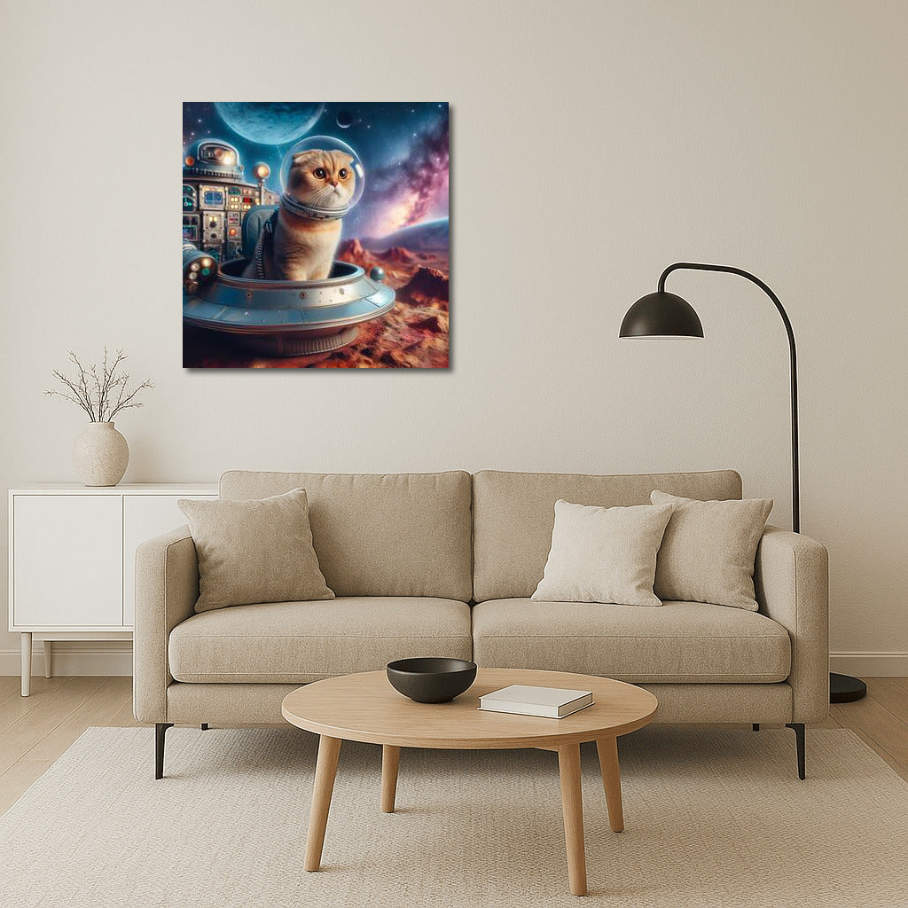 Space Journey of a Scottish Fold Cat: Exploring Distant Galaxies