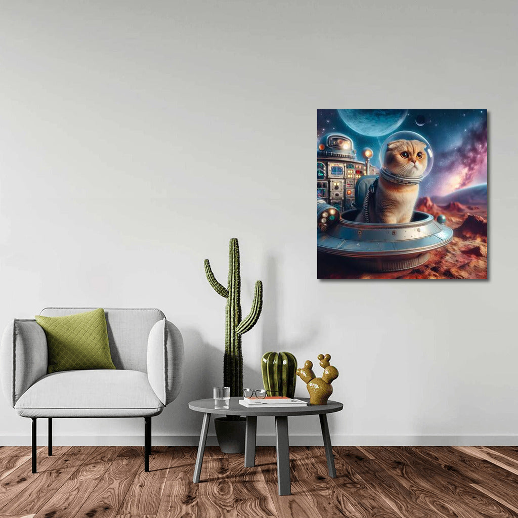 Space Journey of a Scottish Fold Cat: Exploring Distant Galaxies