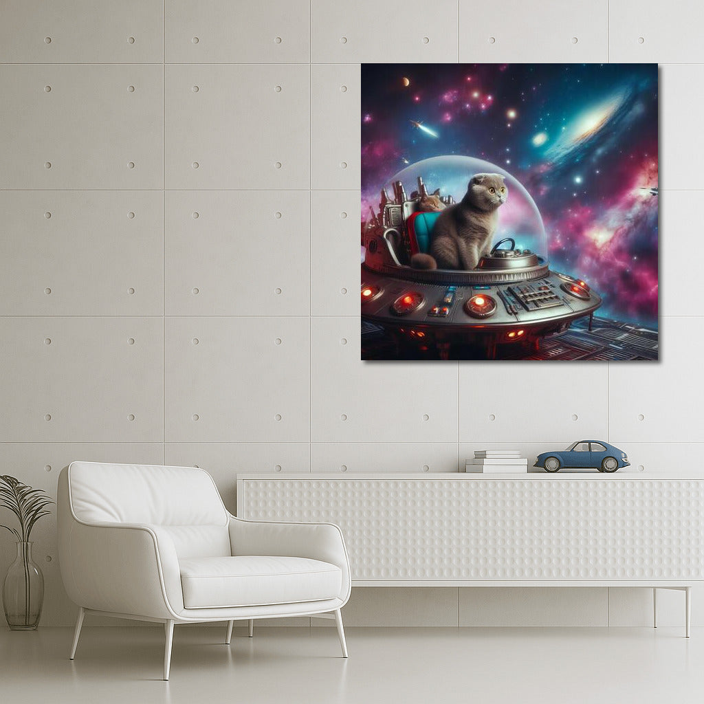 Space Journey of a Scottish Fold Cat: Galaxy Explorer