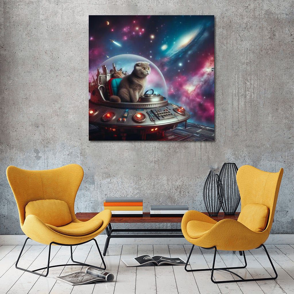 Space Journey of a Scottish Fold Cat: Galaxy Explorer