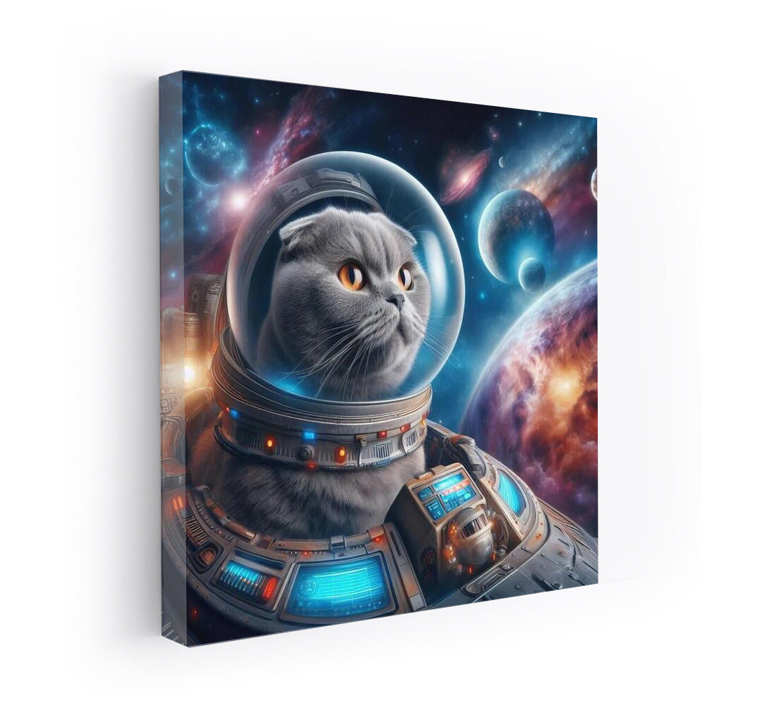 Space Journey of a Scottish Fold Cat: Exploring Distant Galaxies