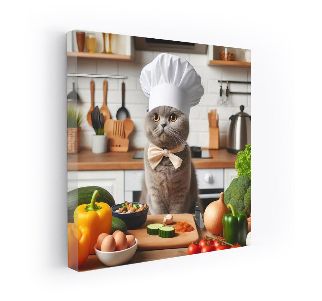 Culinary Magic: Scottish Fold Cat in a Chef's Hat