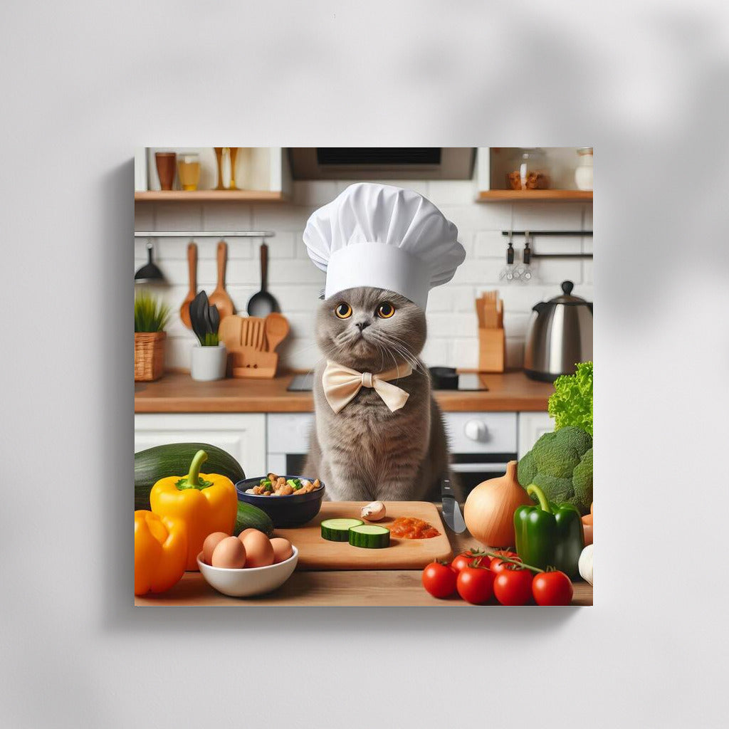 Culinary Magic: Scottish Fold Cat in a Chef's Hat