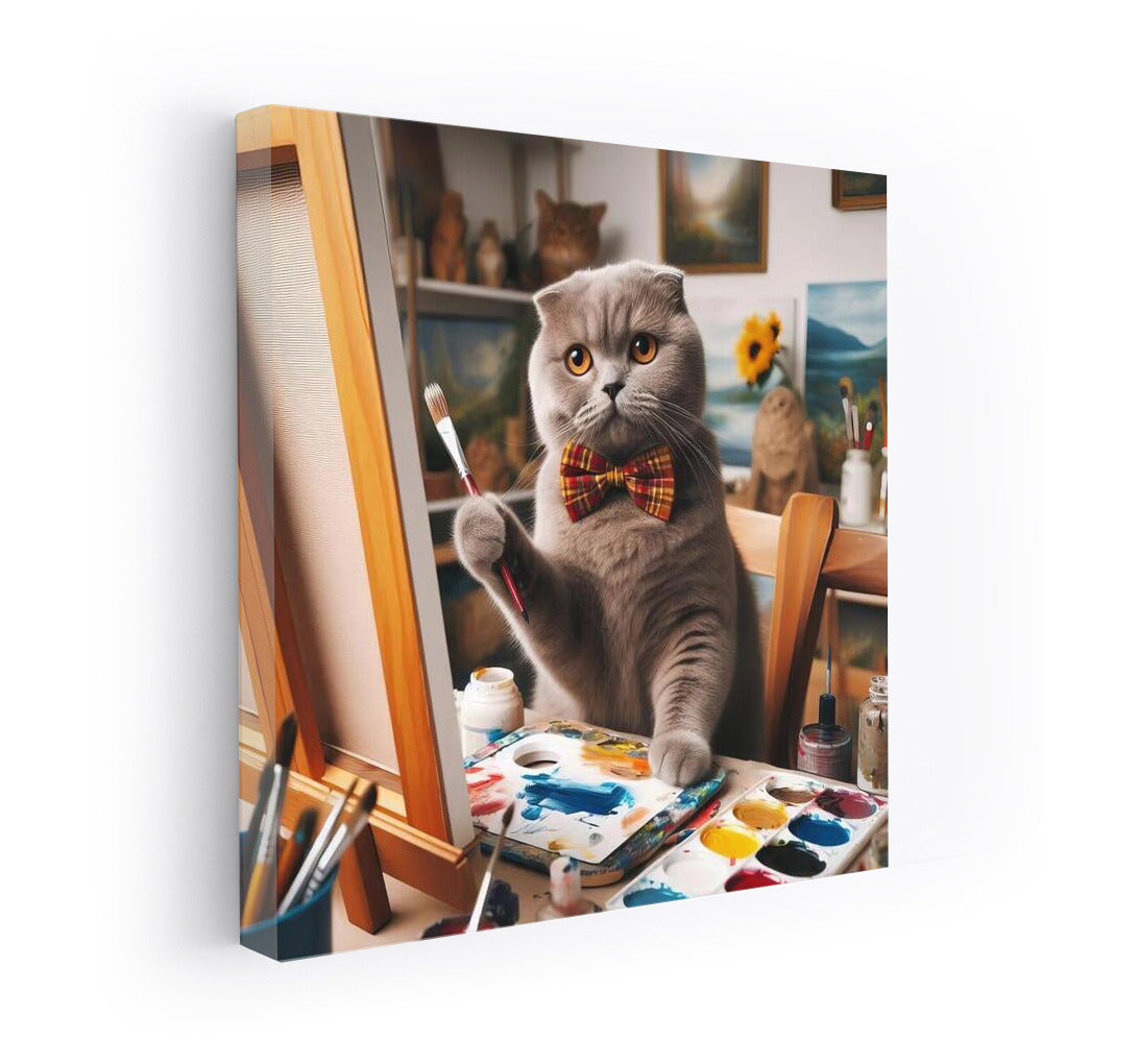 Scottish Fold Artist in the Studio: Cat Creator in the Making