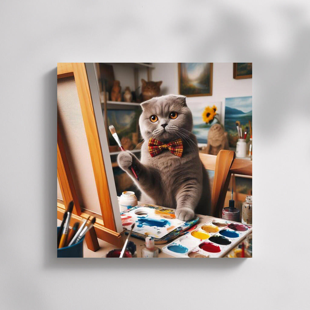Scottish Fold Artist in the Studio: Cat Creator in the Making