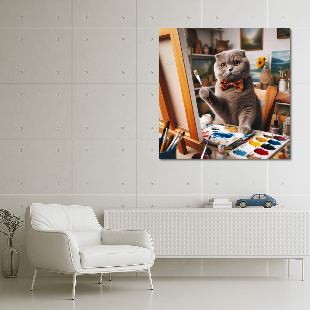 Scottish Fold Artist in the Studio: Cat Creator in the Making