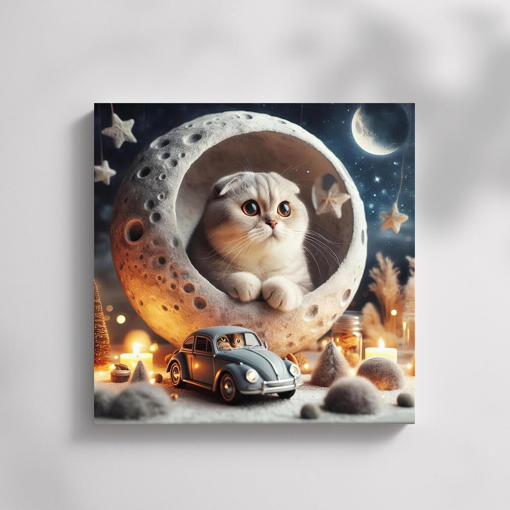 Space Magic: Scottish Fold on the Moon