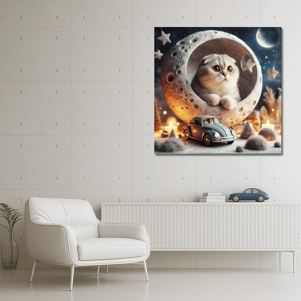 Space Magic: Scottish Fold on the Moon