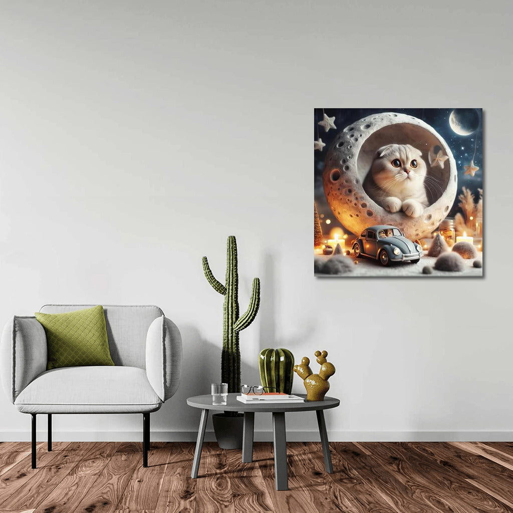 Space Magic: Scottish Fold on the Moon