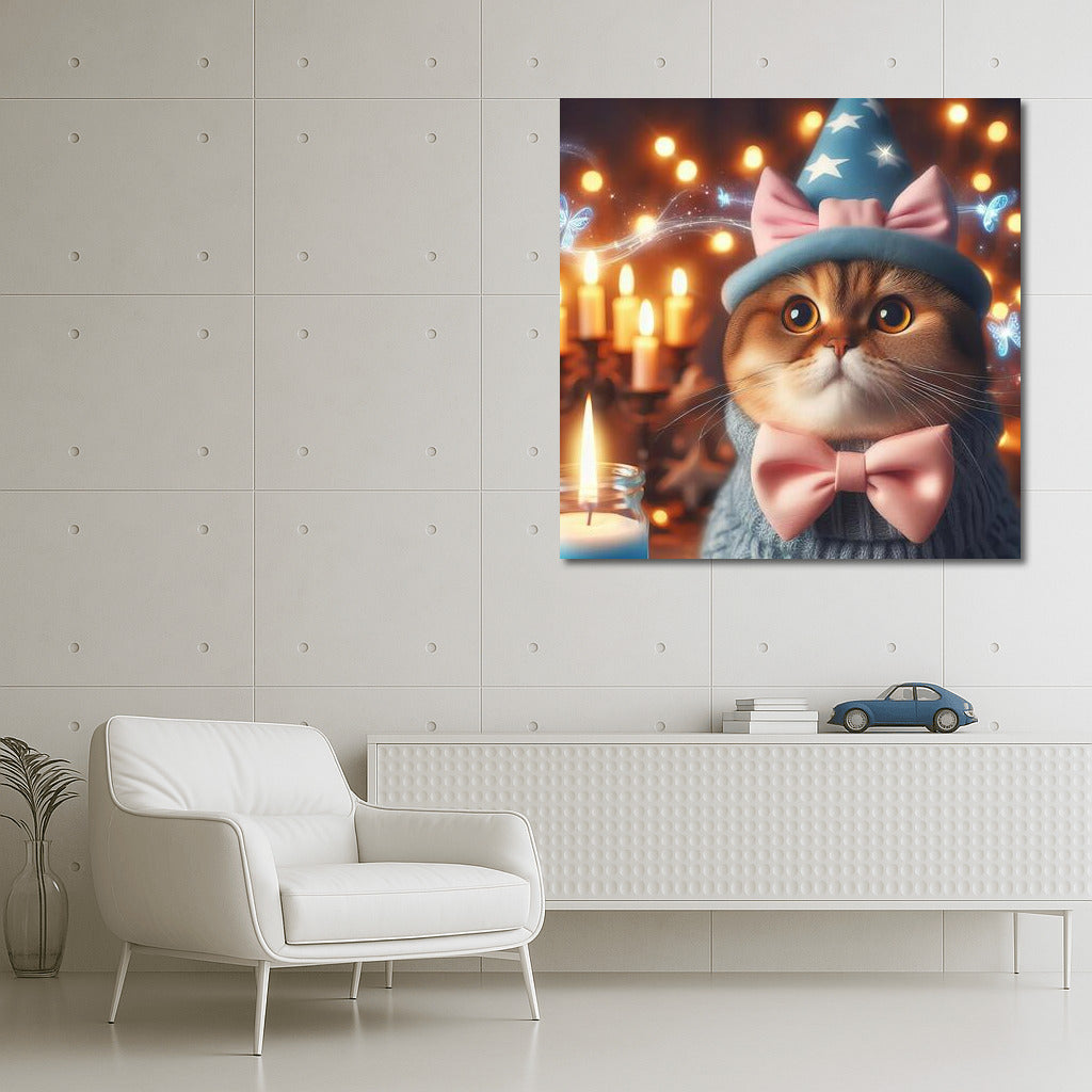 Scottish Fold Cat in a Hat: Magic and Comfort on Your Walls
