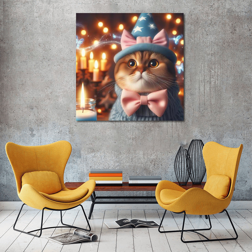Scottish Fold Cat in a Hat: Magic and Comfort on Your Walls