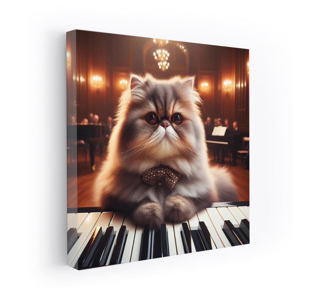Persian Cat Virtuoso: Musical Concert in the Hall