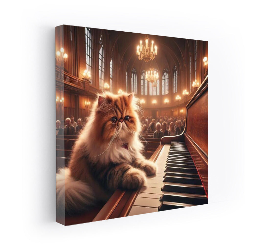 Persian Cat Concert: Music on the Piano