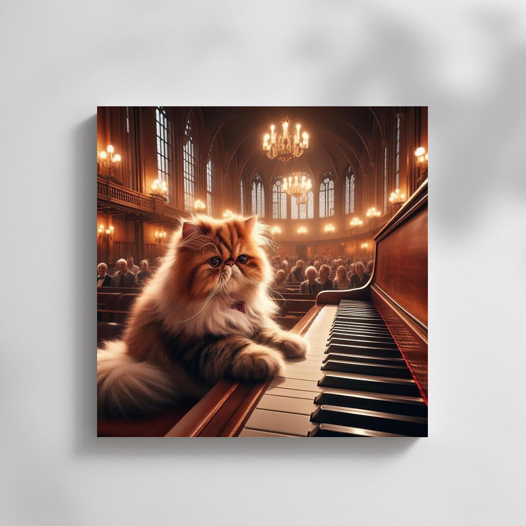 Persian Cat Concert: Music on the Piano