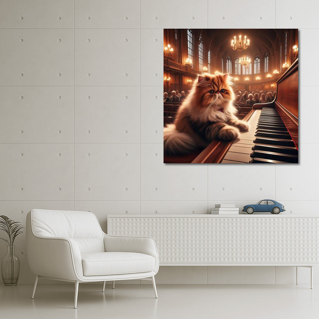 Persian Cat Concert: Music on the Piano