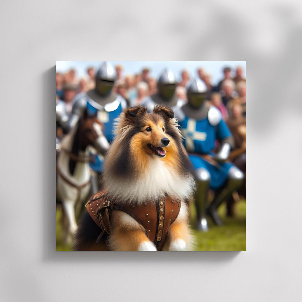 Sheltie Knight in Medieval Tournament: The Playful Spirit of the Shetland Sheepdog