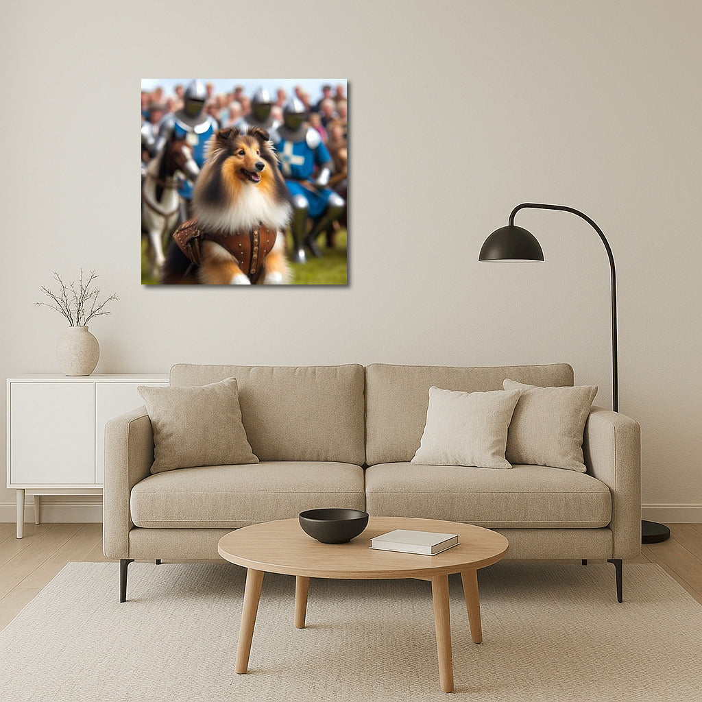 Sheltie Knight in Medieval Tournament: The Playful Spirit of the Shetland Sheepdog