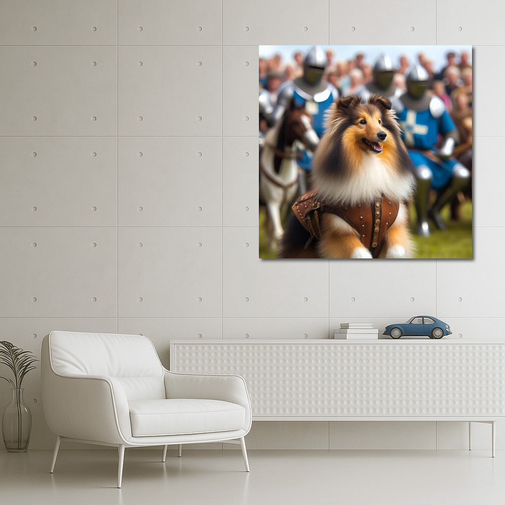 Sheltie Knight in Medieval Tournament: The Playful Spirit of the Shetland Sheepdog
