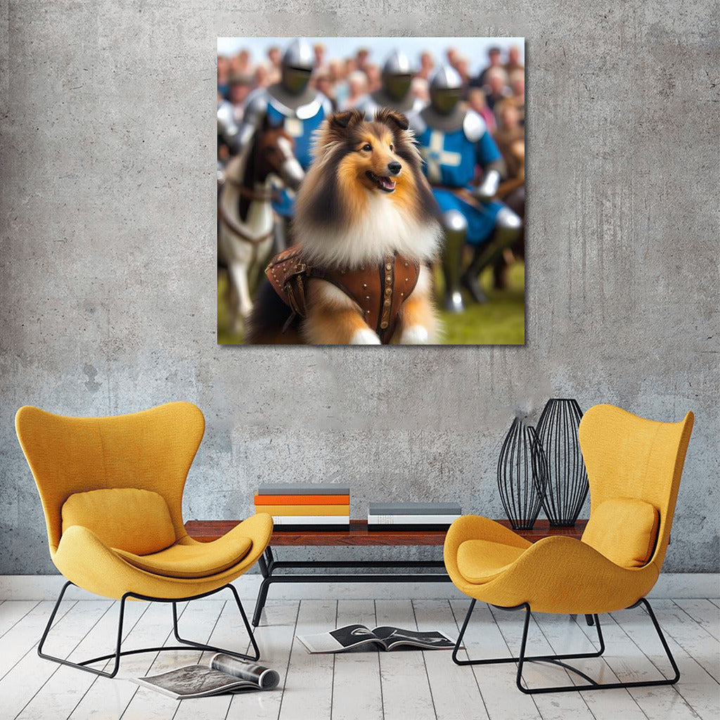 Sheltie Knight in Medieval Tournament: The Playful Spirit of the Shetland Sheepdog