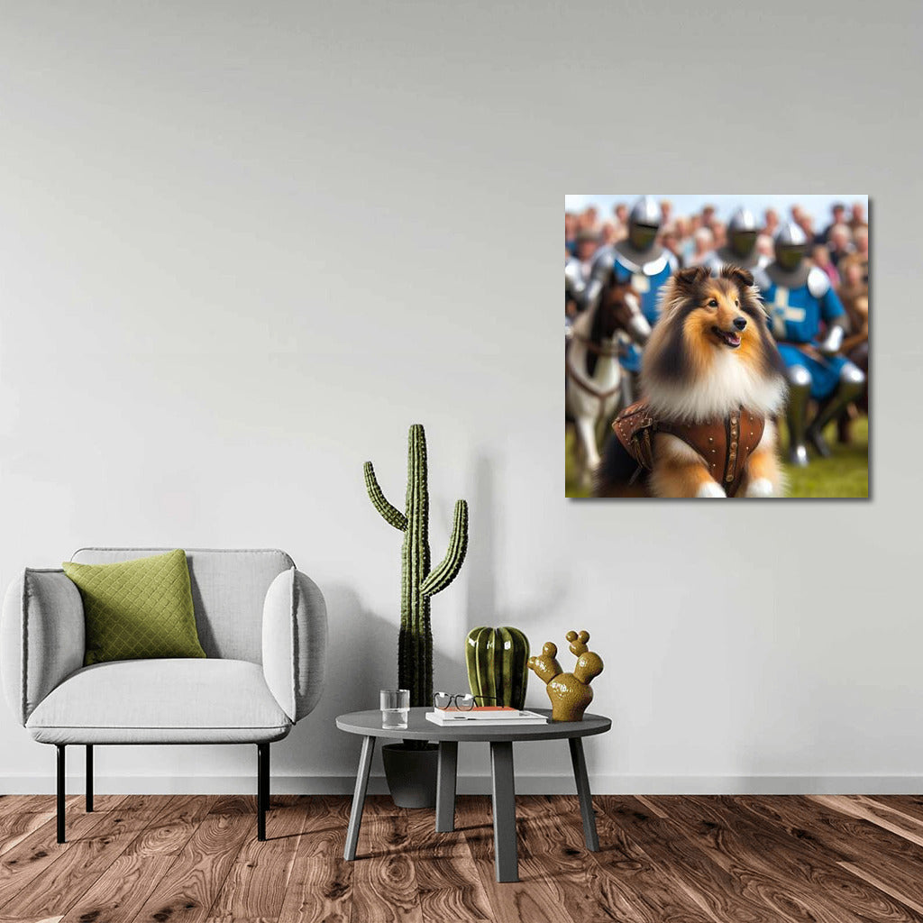 Sheltie Knight in Medieval Tournament: The Playful Spirit of the Shetland Sheepdog