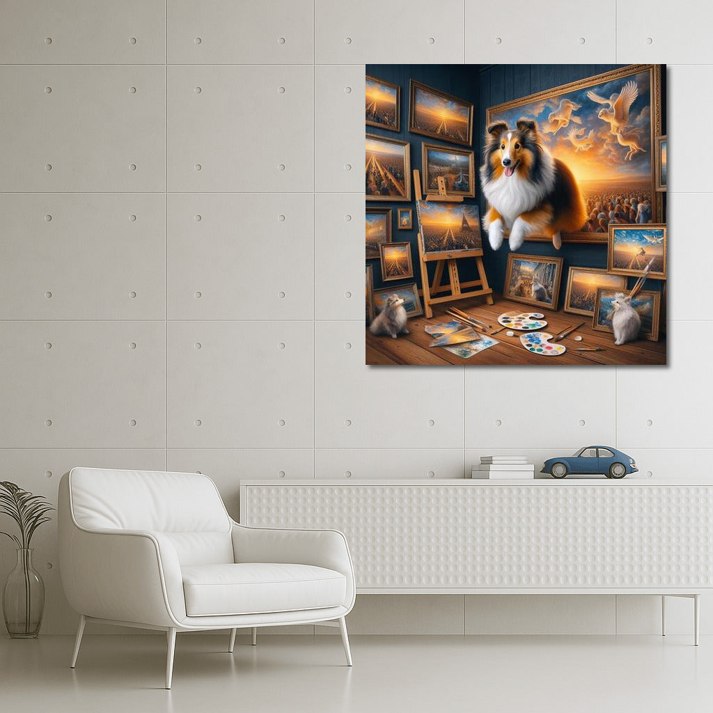 Live Leap: The Sheltie Bringing the Art World to Life