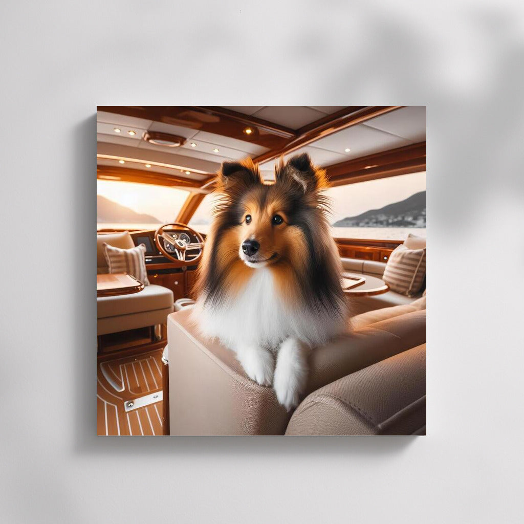 Sheltie on a Yacht: Luxurious Shetland Sheepdog on the Seas