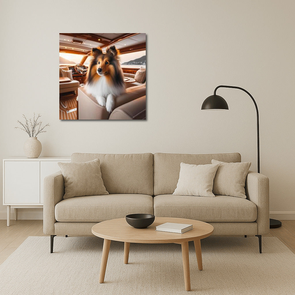 Sheltie on a Yacht: Luxurious Shetland Sheepdog on the Seas