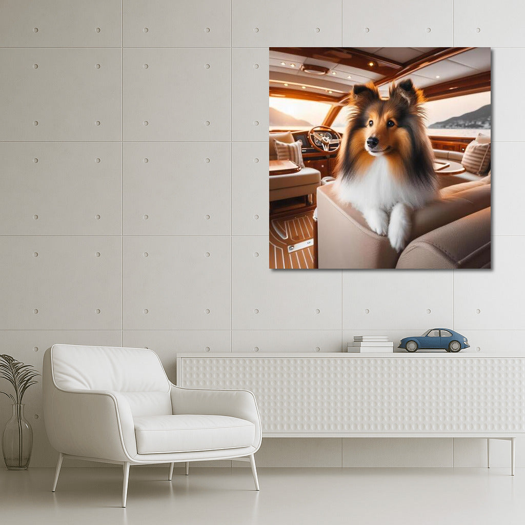 Sheltie on a Yacht: Luxurious Shetland Sheepdog on the Seas