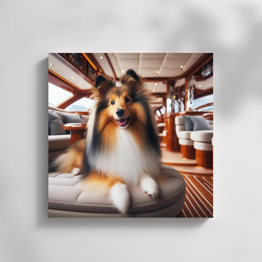 Sheltie on a Yacht: Elegant Relaxation on the Wave