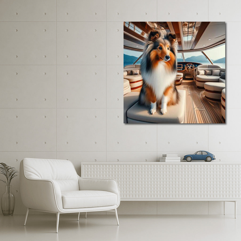 Sheltie on a Yacht: Maritime Elegance