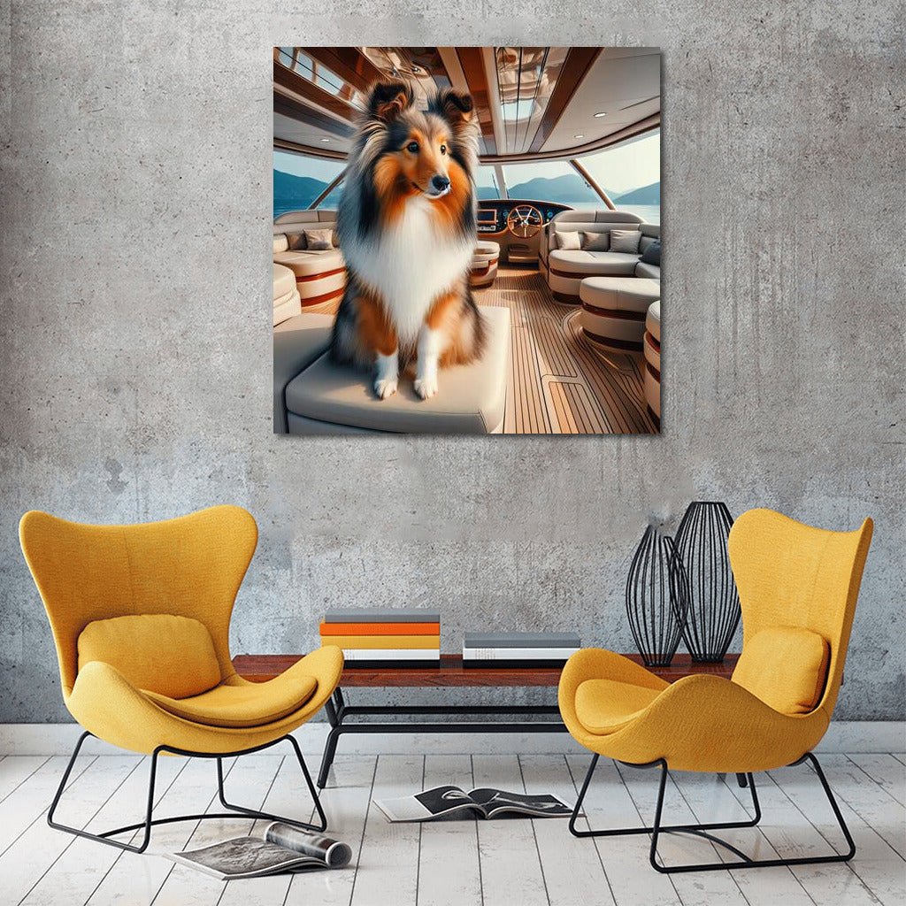 Sheltie on a Yacht: Maritime Elegance