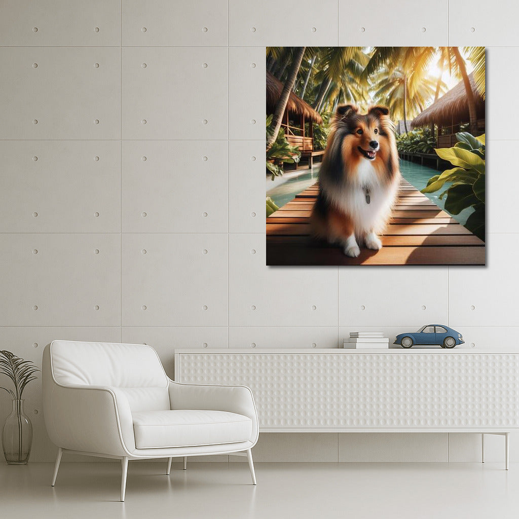 Sheltie in Tropical Paradise: Adventure and Tranquility