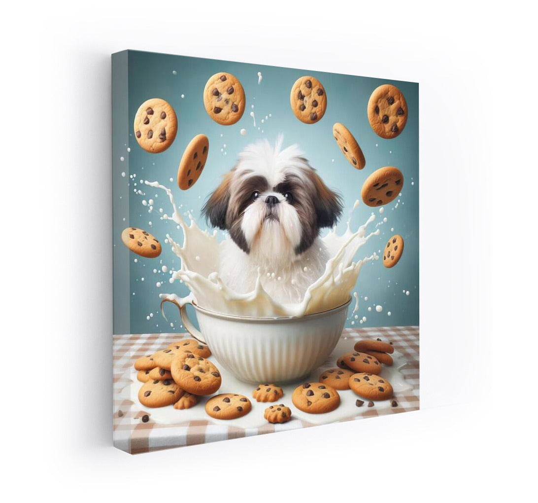 Shih Tzu in Milk Swirl with Cookies