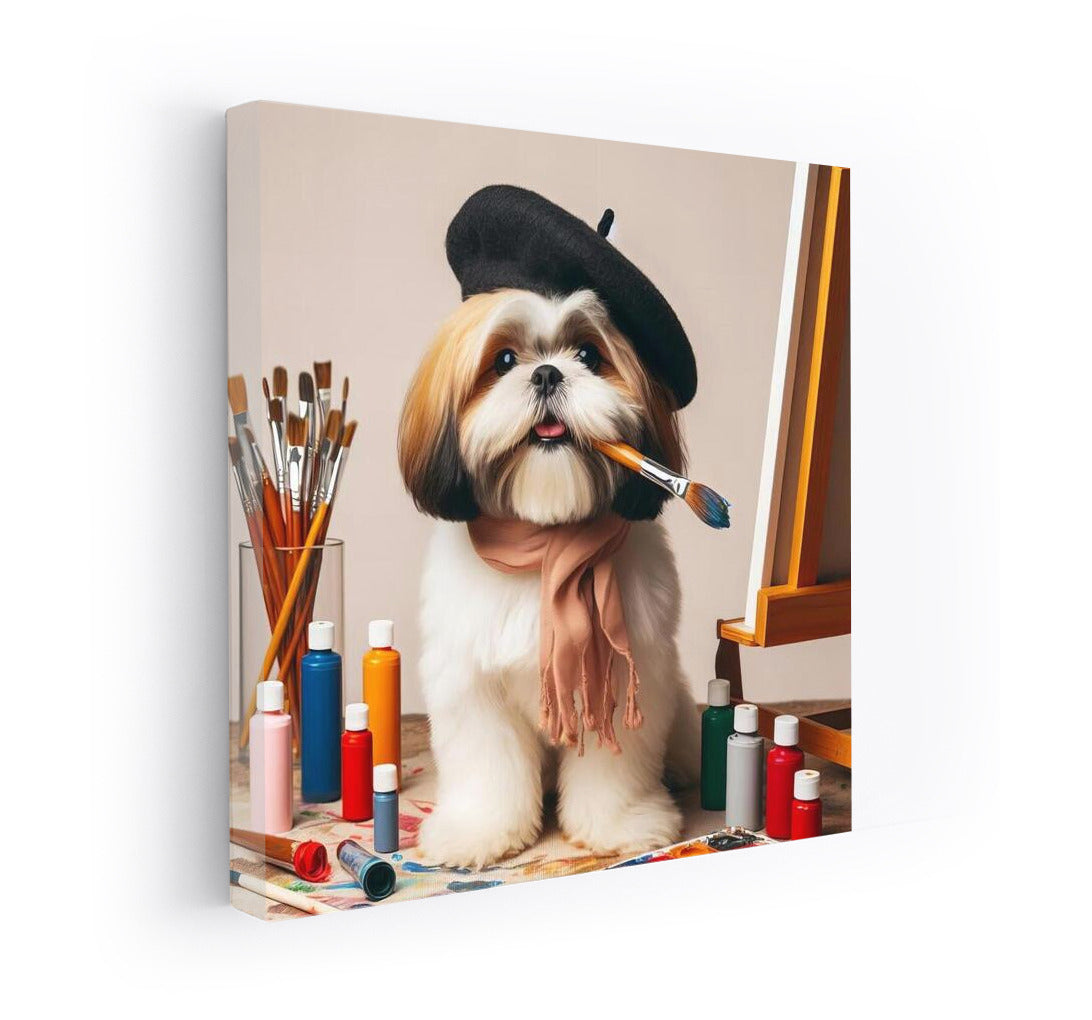Creative Shih Tzu: Little Artist with a Brush