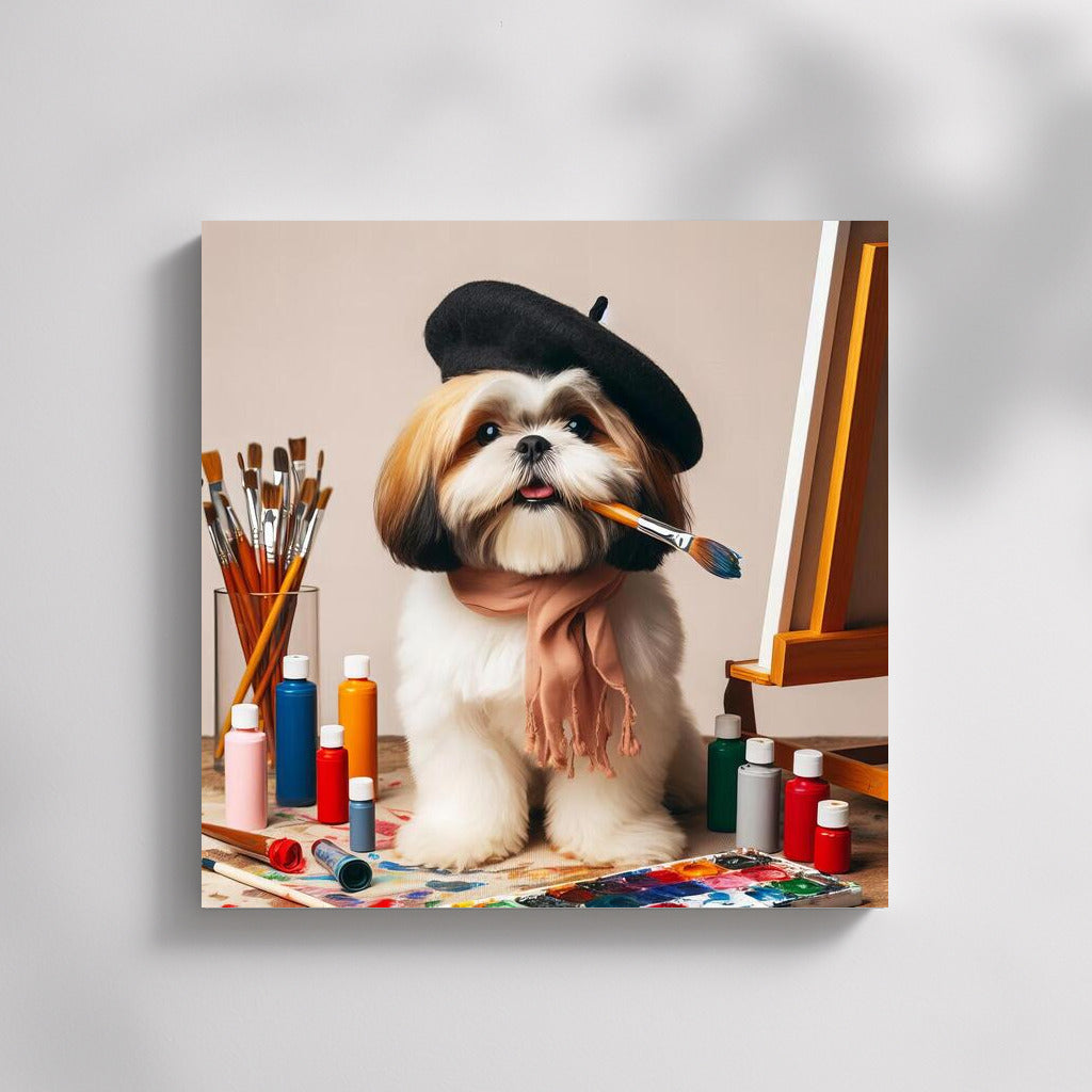 Creative Shih Tzu: Little Artist with a Brush