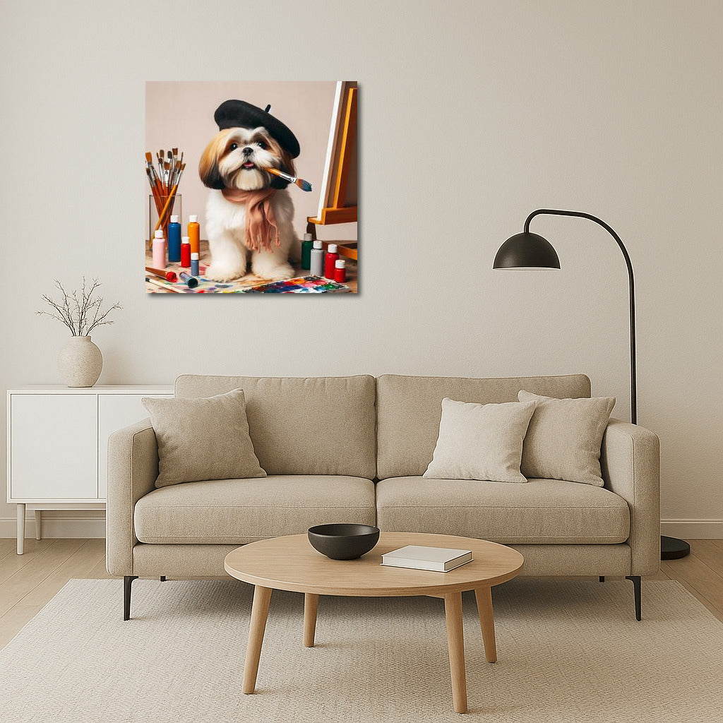 Creative Shih Tzu: Little Artist with a Brush