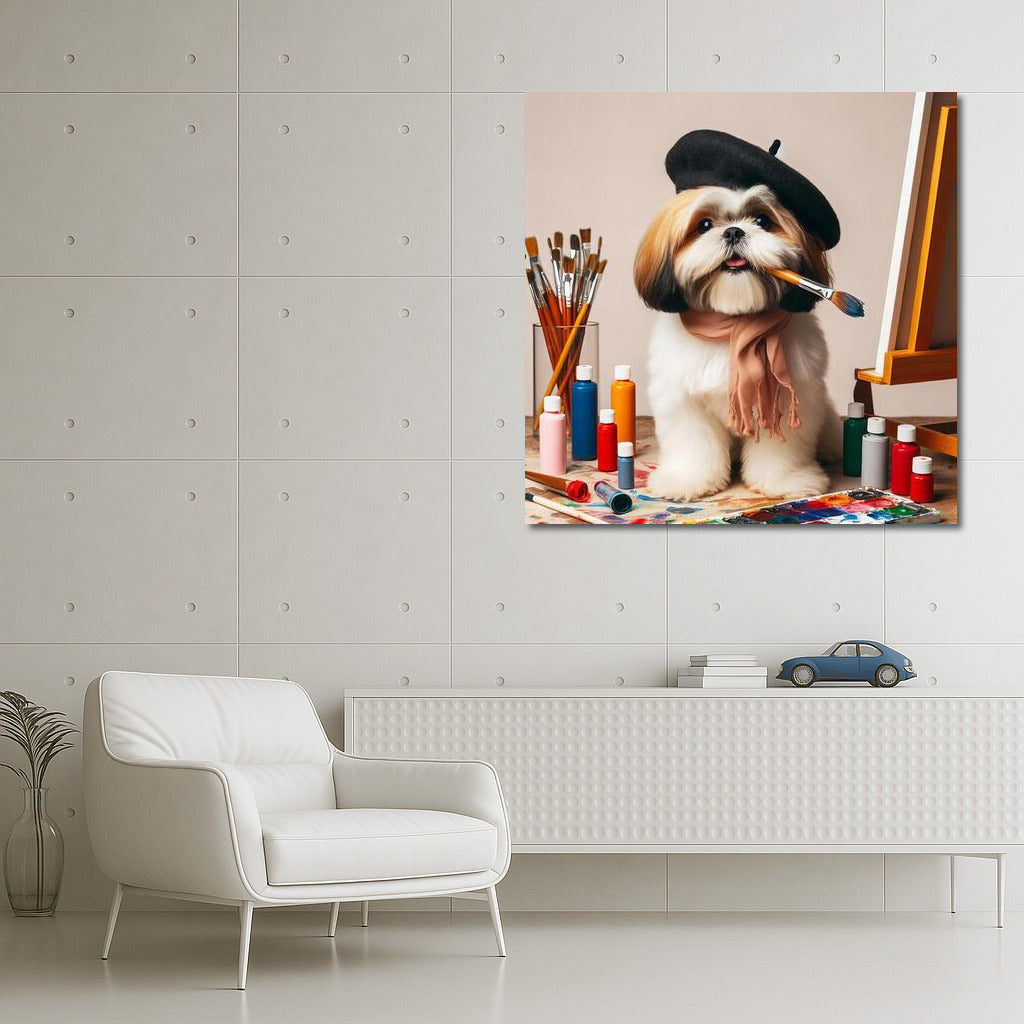 Creative Shih Tzu: Little Artist with a Brush