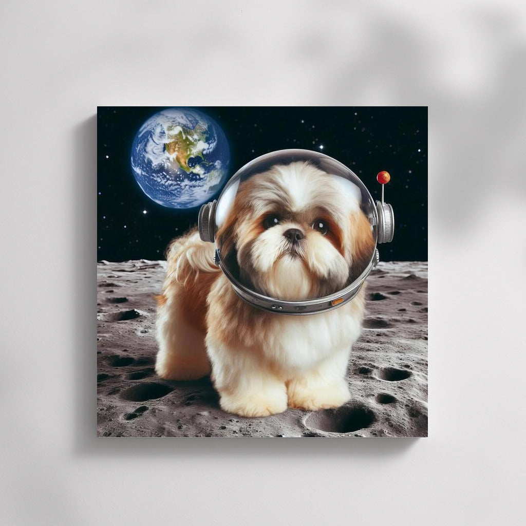 Moon Fluffy: Shih Tzu on the Moon