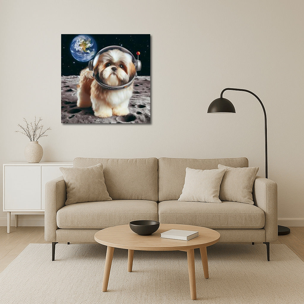 Moon Fluffy: Shih Tzu on the Moon