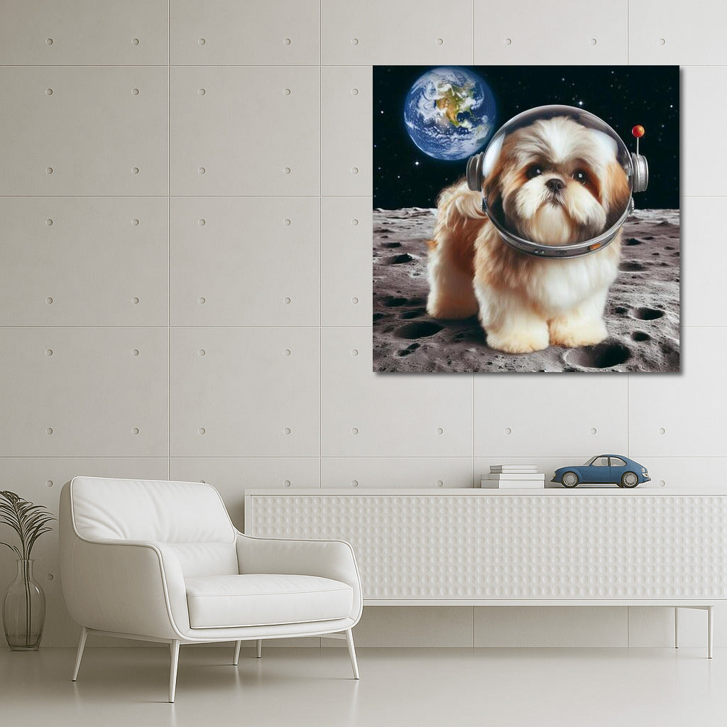 Moon Fluffy: Shih Tzu on the Moon