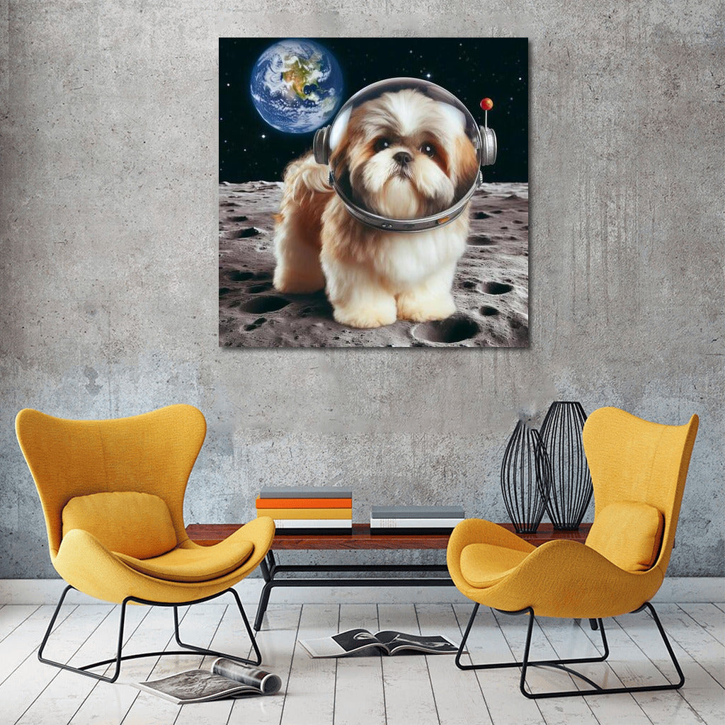 Moon Fluffy: Shih Tzu on the Moon