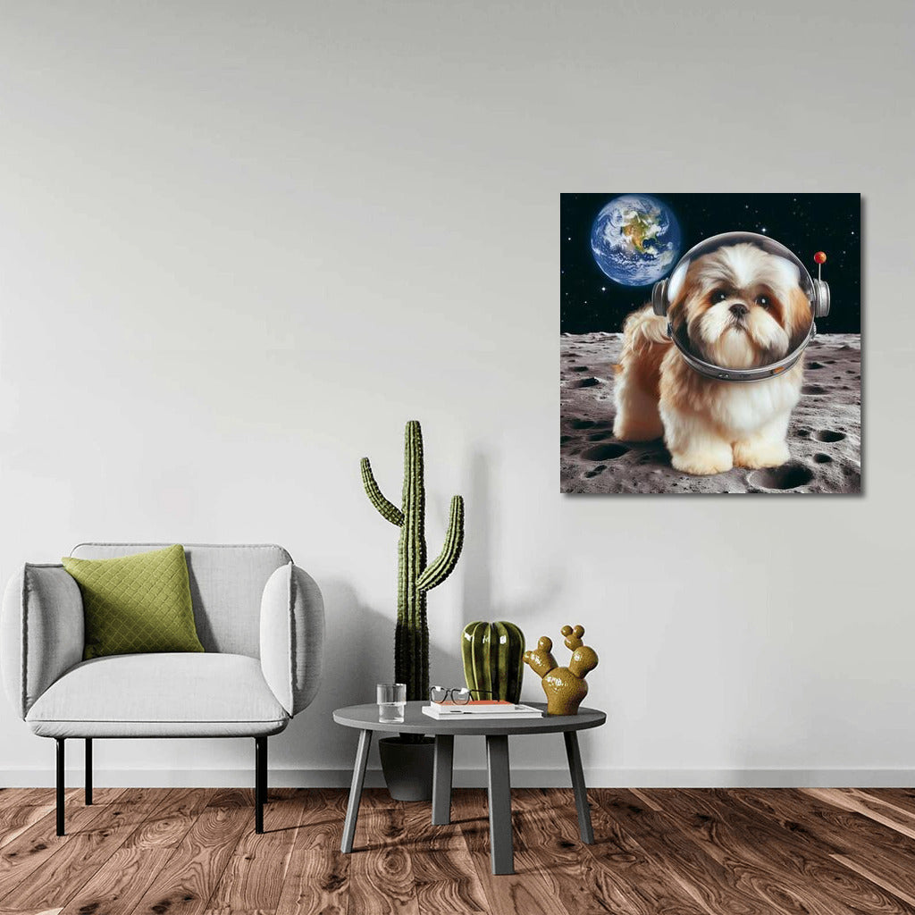 Moon Fluffy: Shih Tzu on the Moon