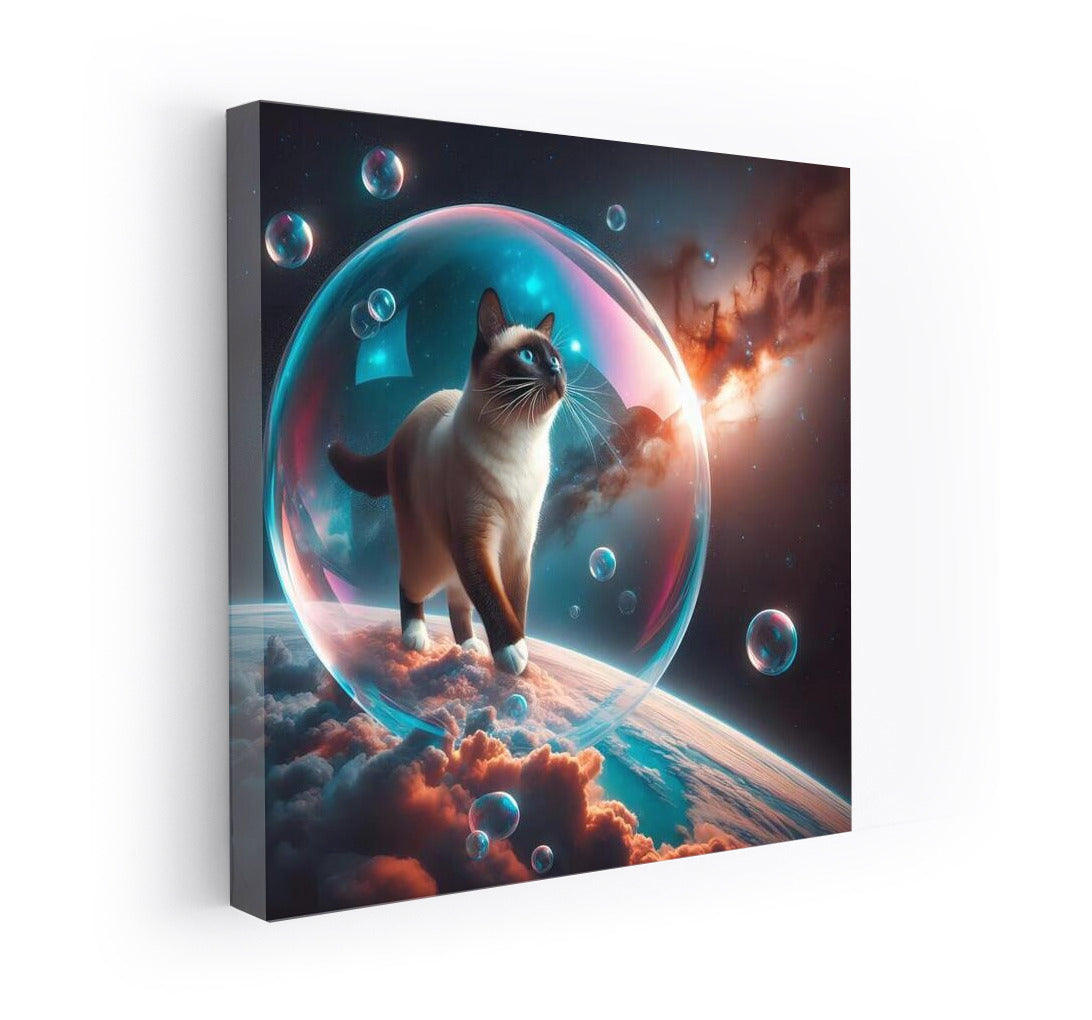 Siamese Cat in a Space Bubble: The Magic of Exploration