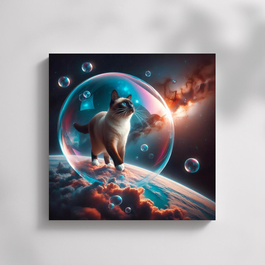Siamese Cat in a Space Bubble: The Magic of Exploration