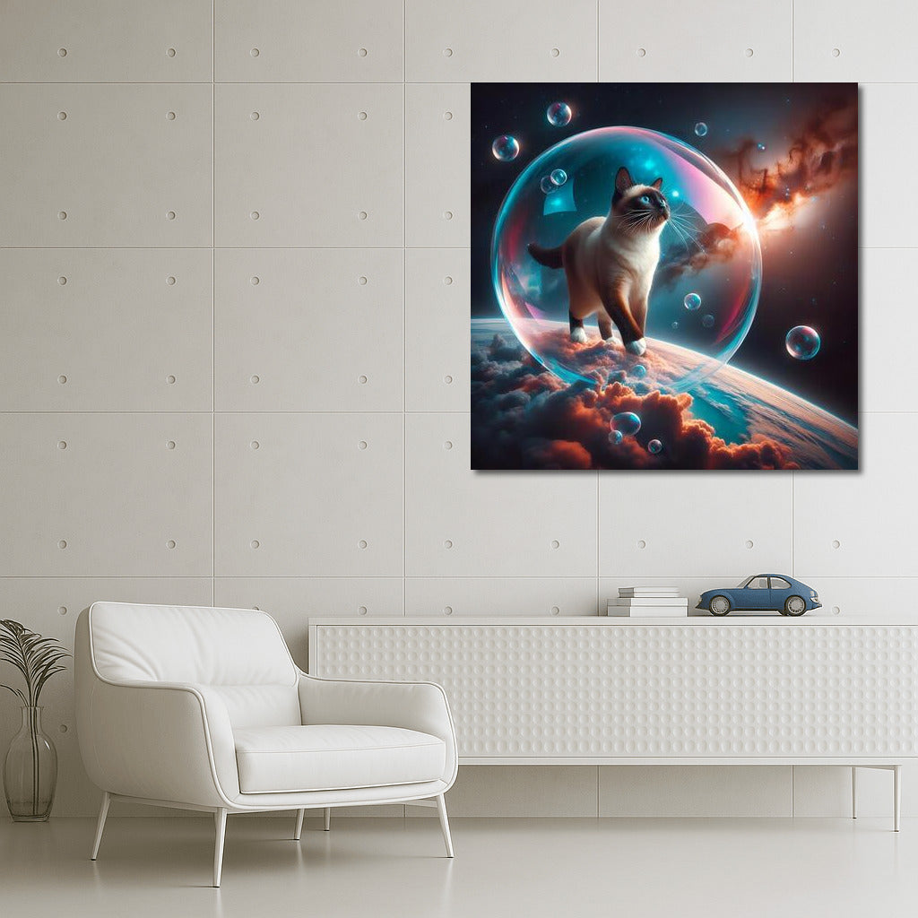Siamese Cat in a Space Bubble: The Magic of Exploration