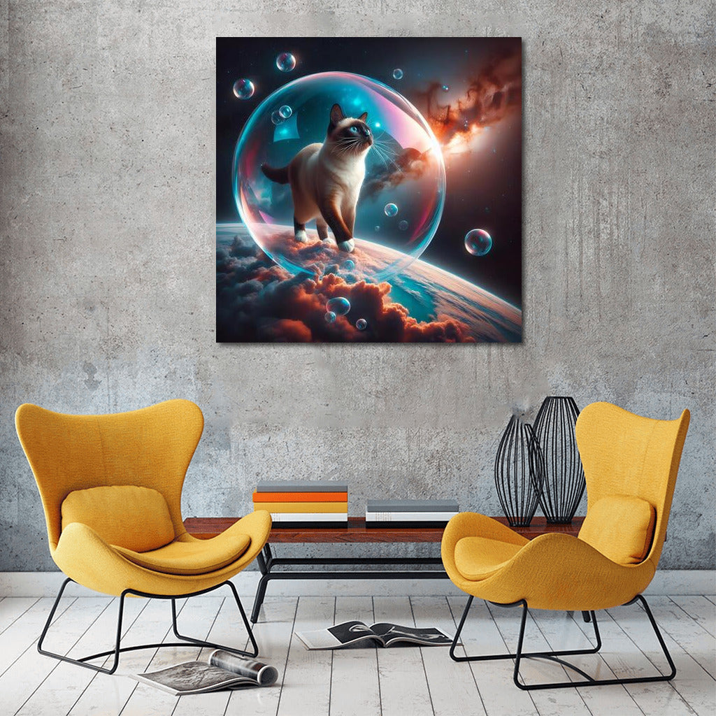 Siamese Cat in a Space Bubble: The Magic of Exploration