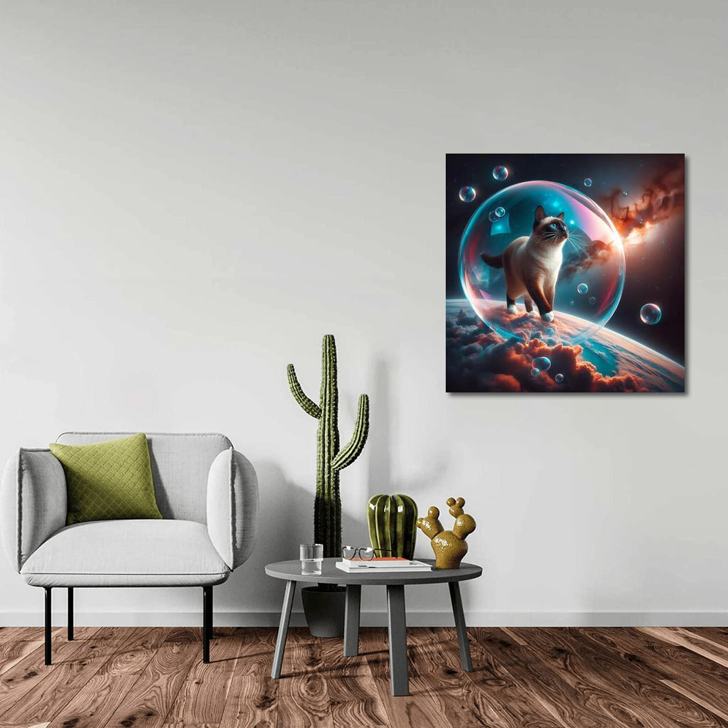 Siamese Cat in a Space Bubble: The Magic of Exploration