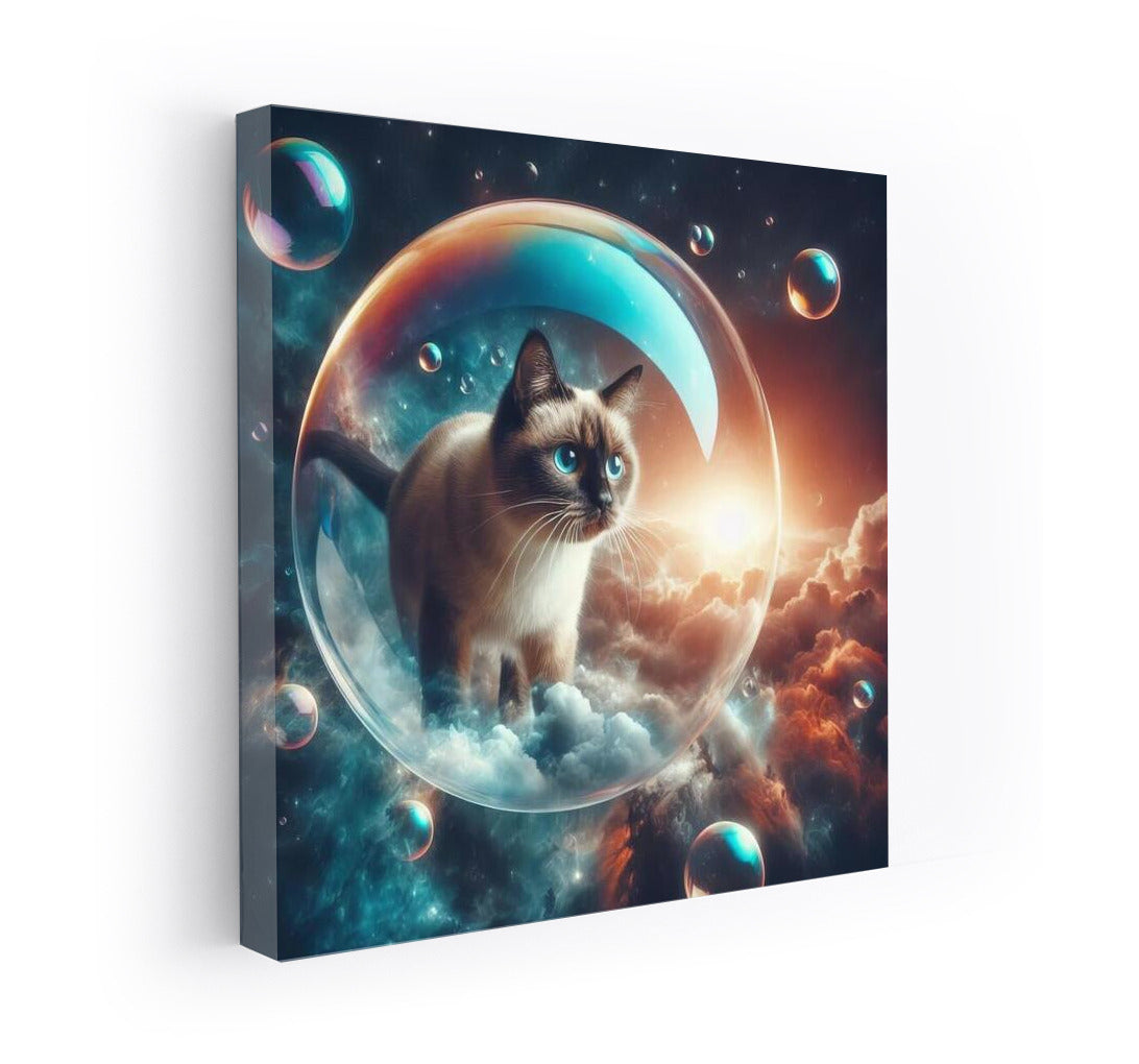 Siamese Cat in a Soap Bubble: Space Journey