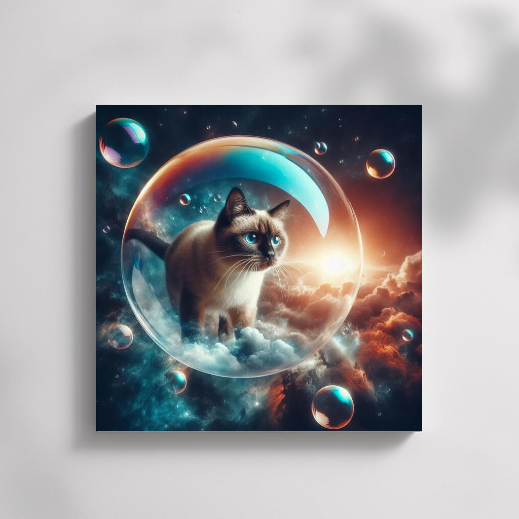 Siamese Cat in a Soap Bubble: Space Journey
