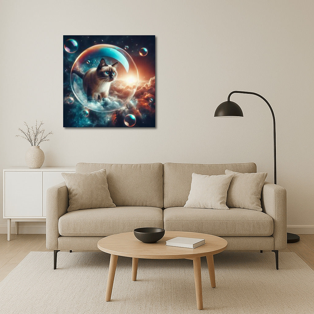 Siamese Cat in a Soap Bubble: Space Journey